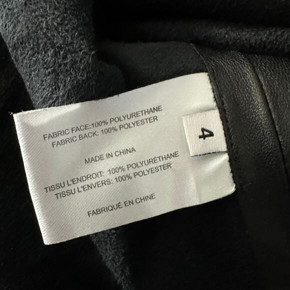 Proenza Schouler White Label Drawstring Detail Faux Leather Top Size 4 - Picture 7 of 13